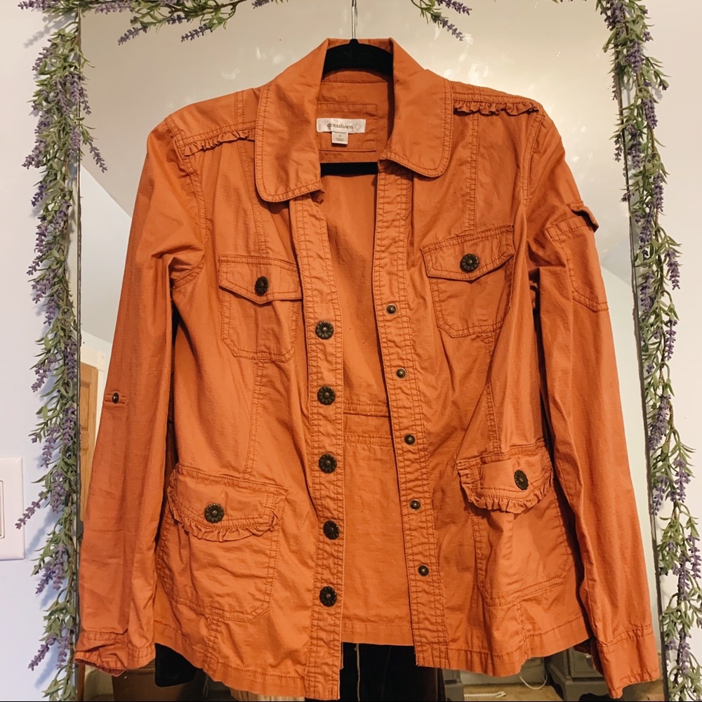 Burnt Orange Button Coat Size S